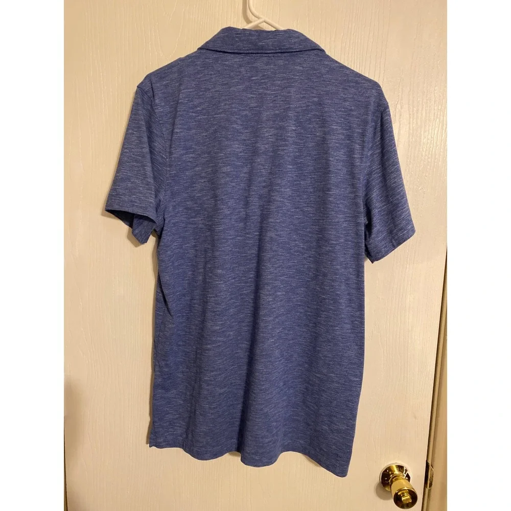 J.Crew Performance Polo Mens Large Blue Heathered Space Dye Short Sleeve 0151